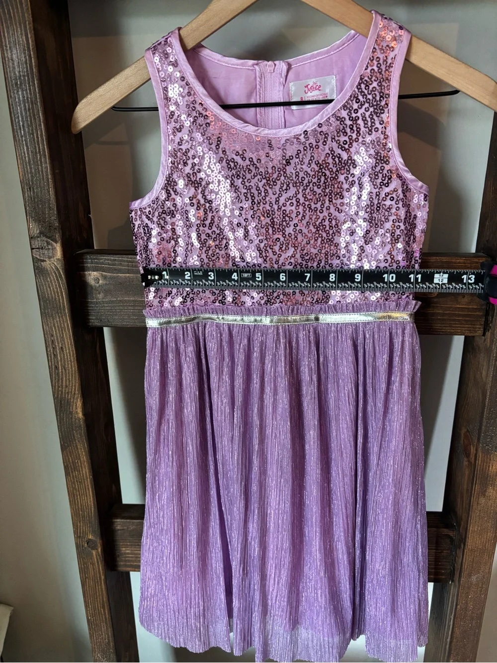 Justice Girls' Sequin & Lavender Tulle Party Dress